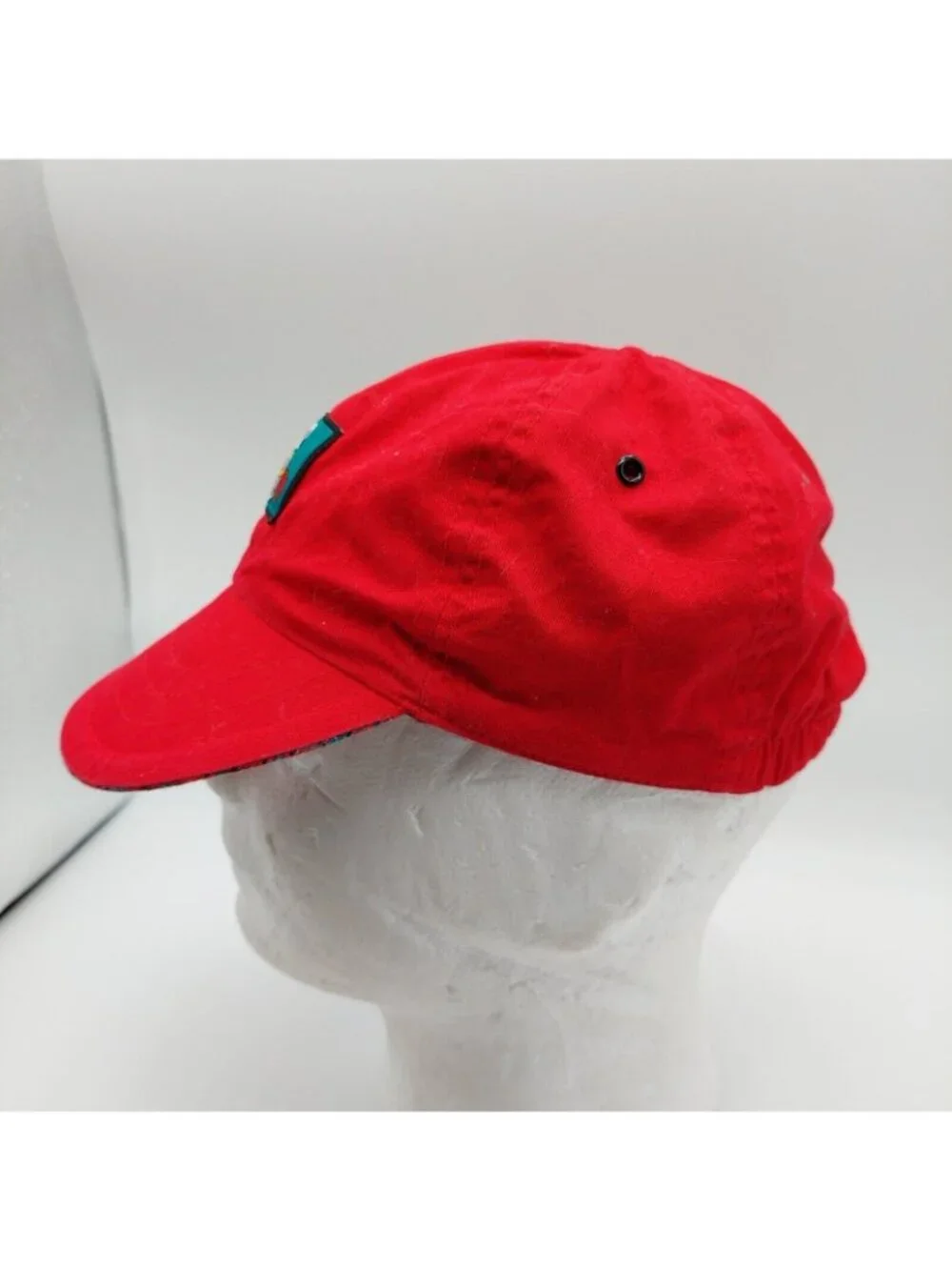 Gymboree Baseball Hat Red Plaid Reversible Fireman Dog Patch Size L / XL